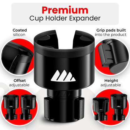 Integral Ultimate Car Cup Holder Expander – Adjustable Base