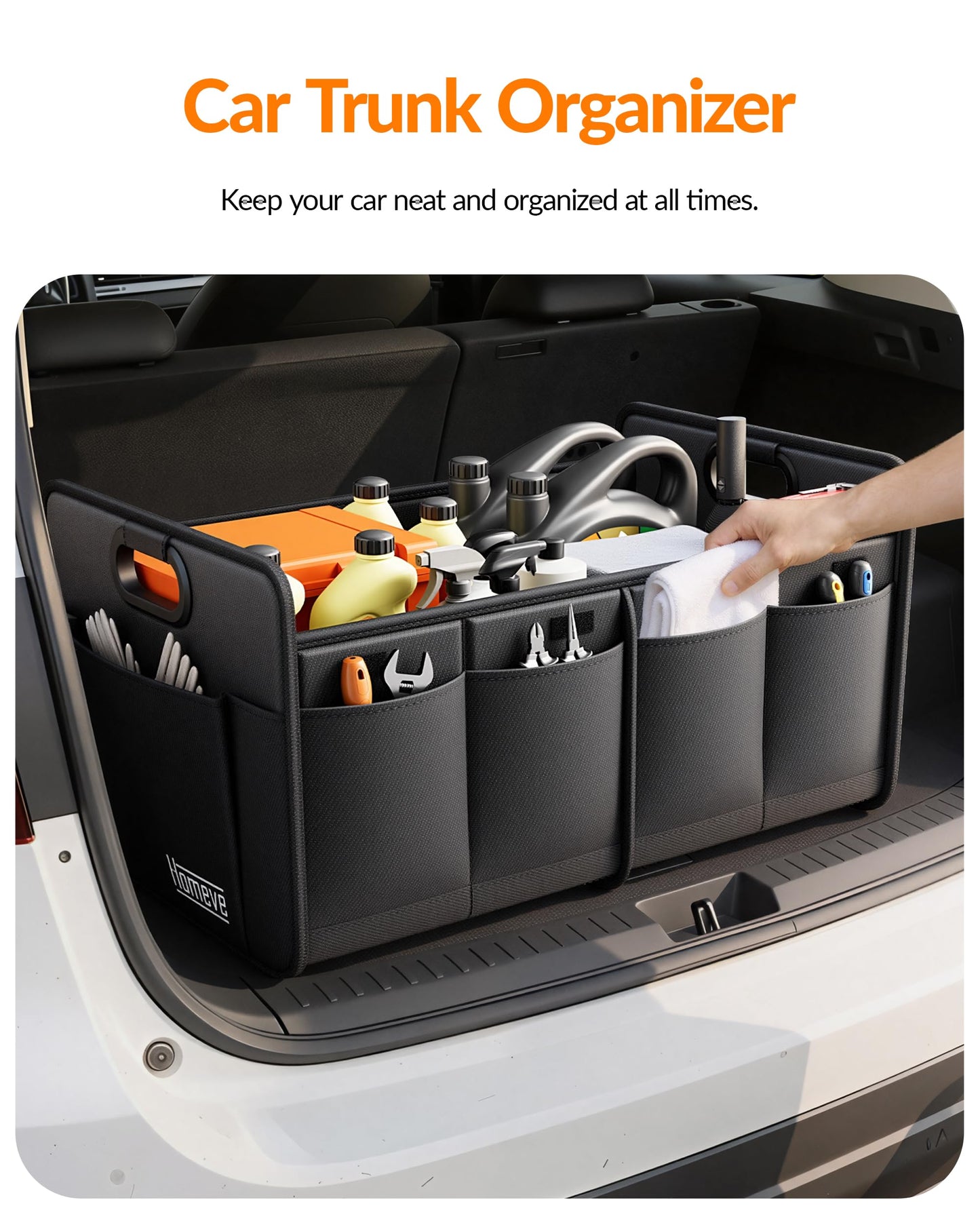 Homeve Waterproof Car Trunk Organizer Foldable