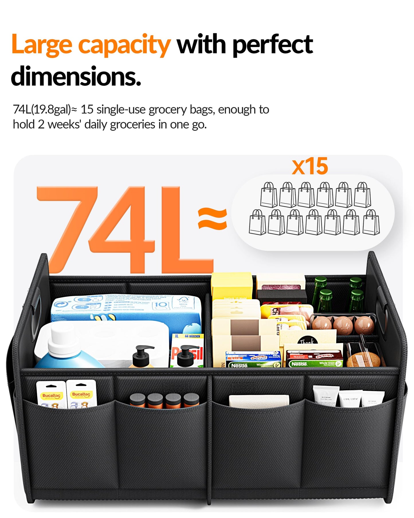 Homeve Waterproof Car Trunk Organizer Foldable