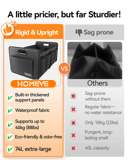 Homeve Waterproof Car Trunk Organizer Foldable